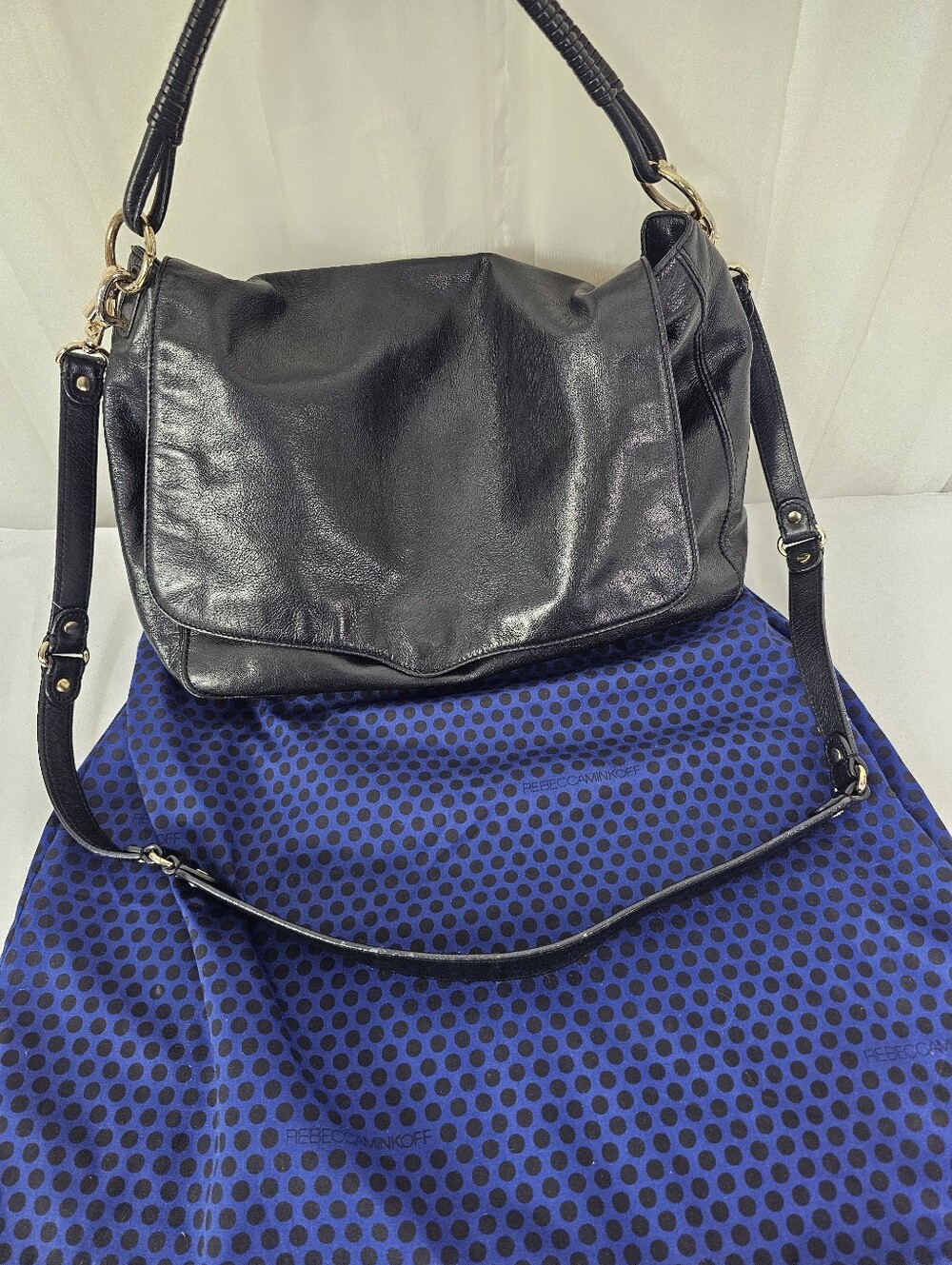 Rebecca Minkoff Black Leather Slouchy Hobo Bag Chic Y2K - Picture 11 of 11